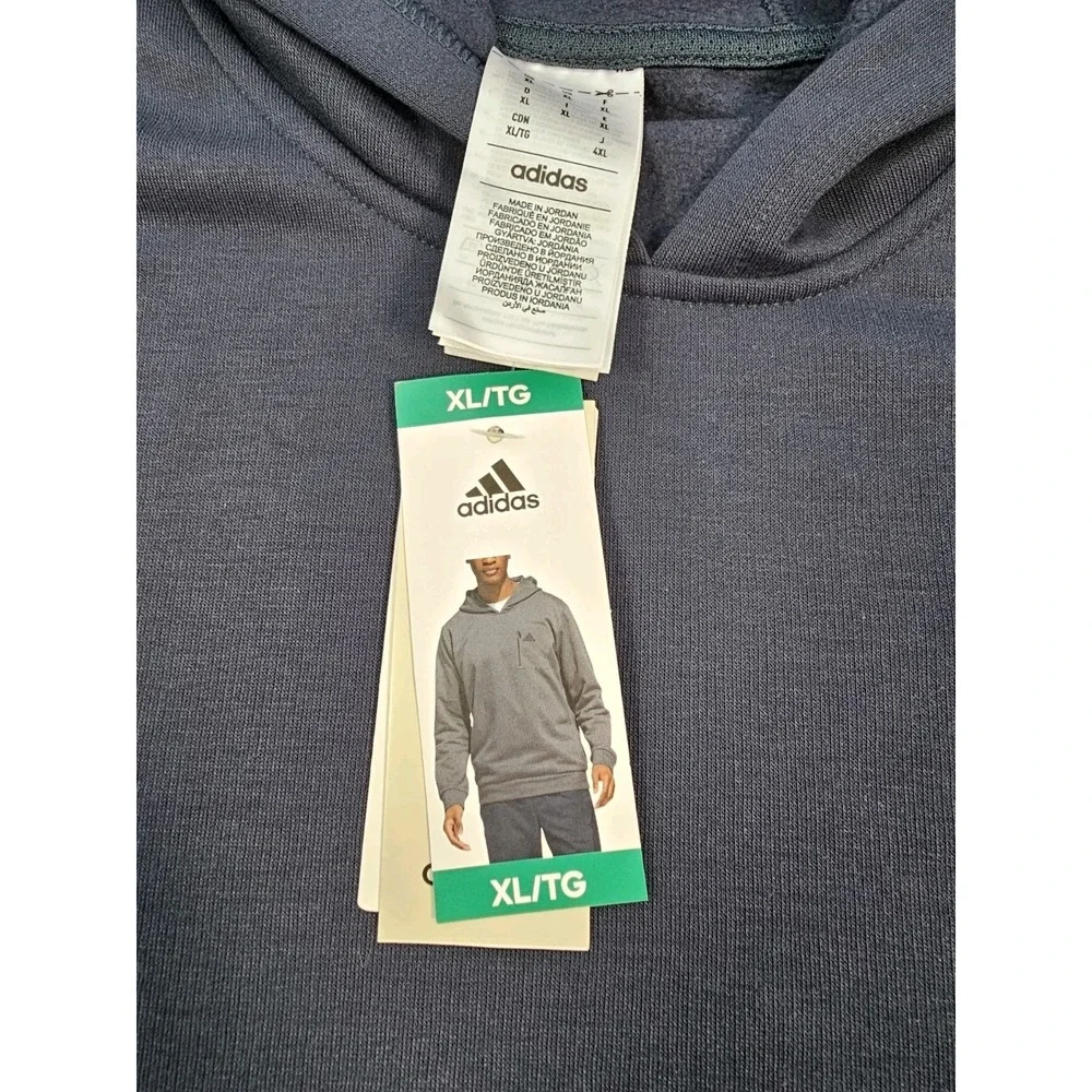 Adidas Mens M Pocket Hoodie Aurink Navy Blue Pullover Sweatshirt XL JG8147‎